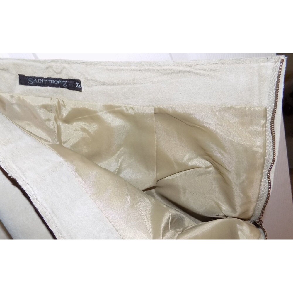 Saint Tropez Women's Suede Leather Pants Uncut Full Length Beige Tan Size XL 32" - Picture 6 of 6
